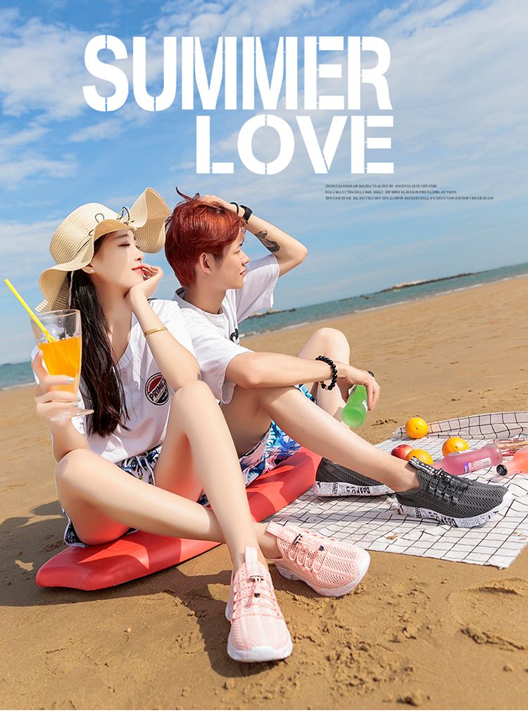 Breathable Hole Thin Summer Couple Cut Out Water Stepping Mesh Surface Shoes_voghion.com