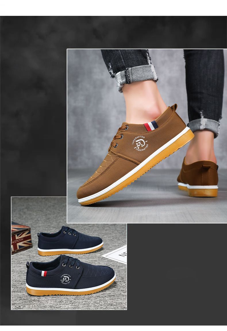 Men's Soft Sole Canvas Shoes - Breathable Non-Slip Comfortable Casual Shoes For Big Size (Up To 47) - Classic Round Toe Slip-On For Work & Daily Wear_voghion.com