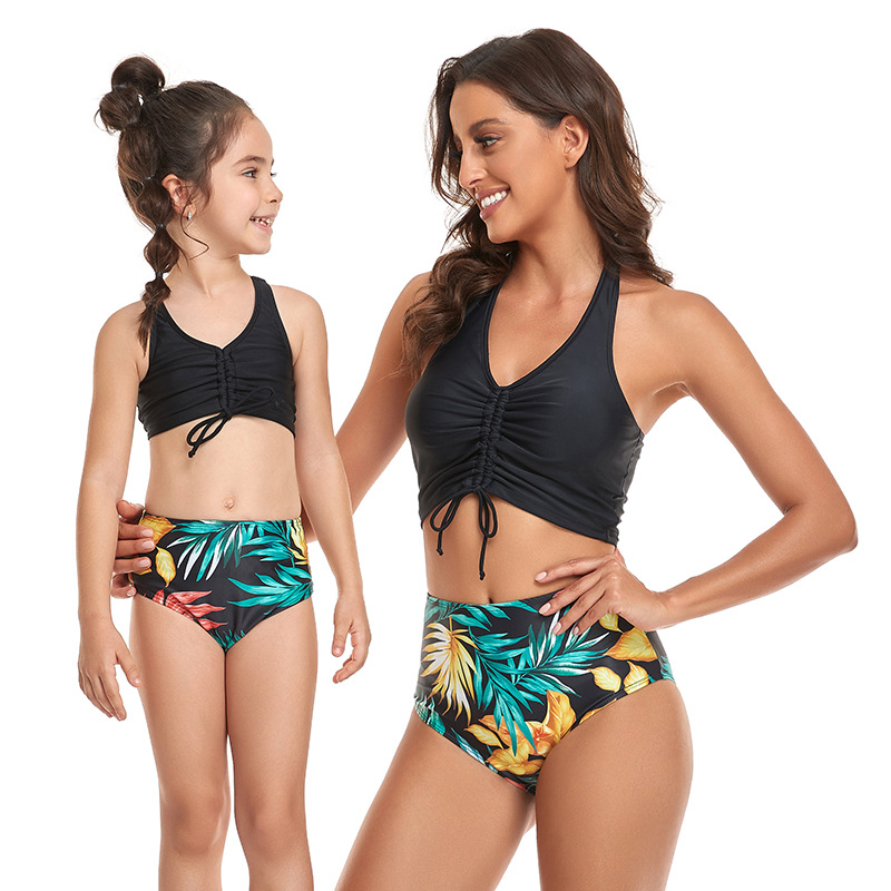 Maillot de bain fendu pour mère et enfant, Bikini familial_voghion.com