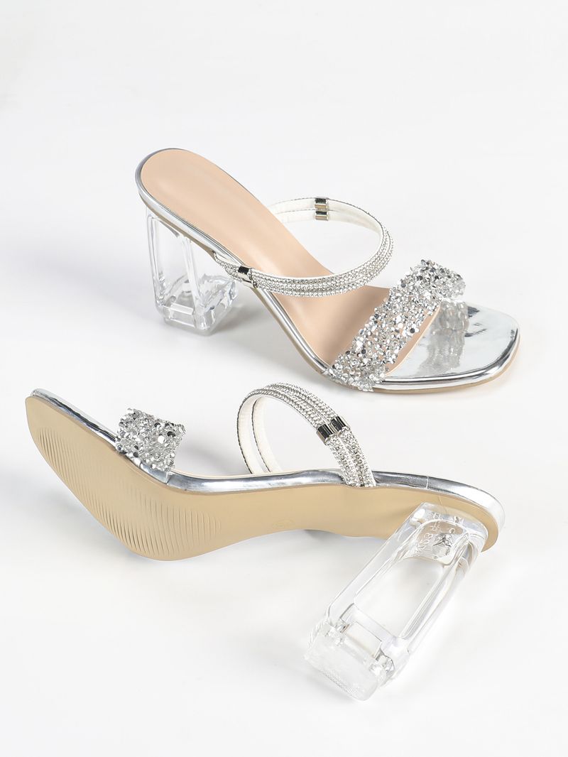 Gladiator-Sandalen mit Strasssteinen für Damen – quadratische Zehenpartie, transparenter Absatz, offene Zehenpartie (Sommer)_voghion.com