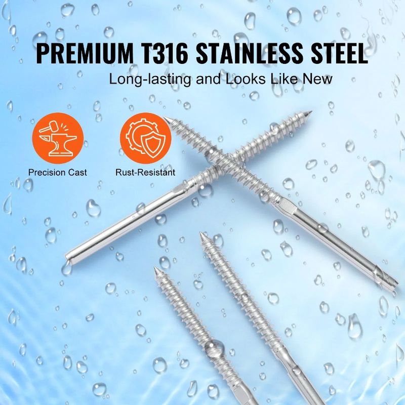 Swage Railing Cable Threaded Steel Tension Railing 122 Deck End Pack T316 8 Stainless 1 Terminal Stud Fitting Cable Cable For_voghion.com