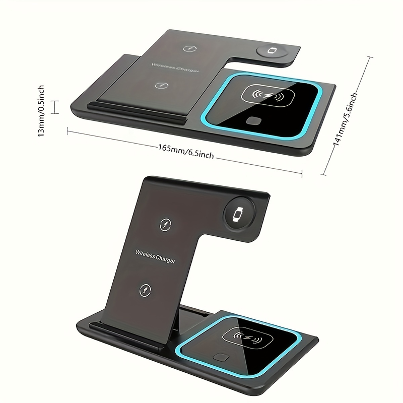 3 In 1 Fast Charging Station, Folding Wireless Charger Stand_voghion.com