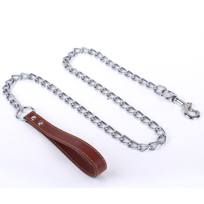 Iron Chain Anti-Bite Anti-Explosion Choking Prevention For Golden Retriever French Bulldog Medium Large Dog Tether Leash_voghion.com