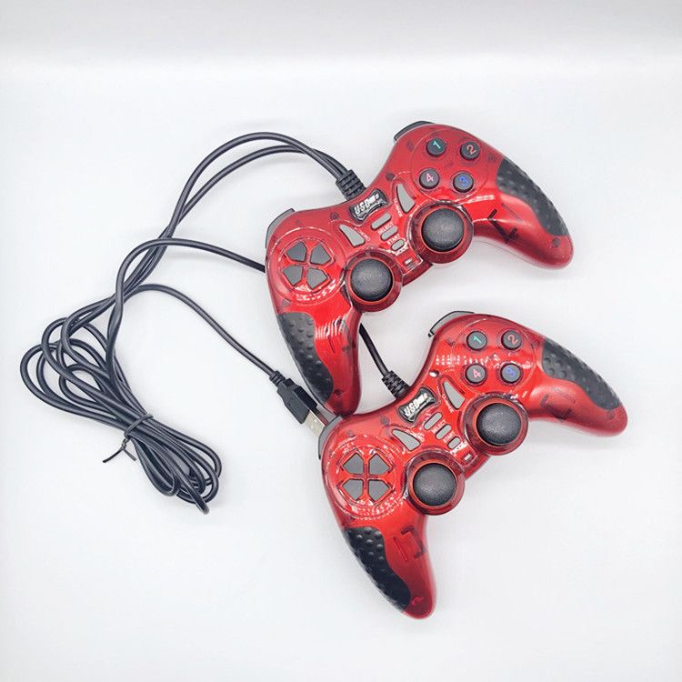 Domestic USB Dual Controller Transparent Color Game Console PC Computer Host_voghion.com
