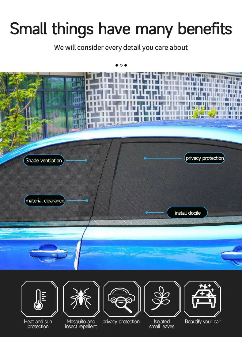 Bafang hatchback automobilska mreža za sunce, zaštitna mreža protiv komaraca za automobil, zaštitna mreža za prozore, zaštitna mreža za privatnost_voghion.com