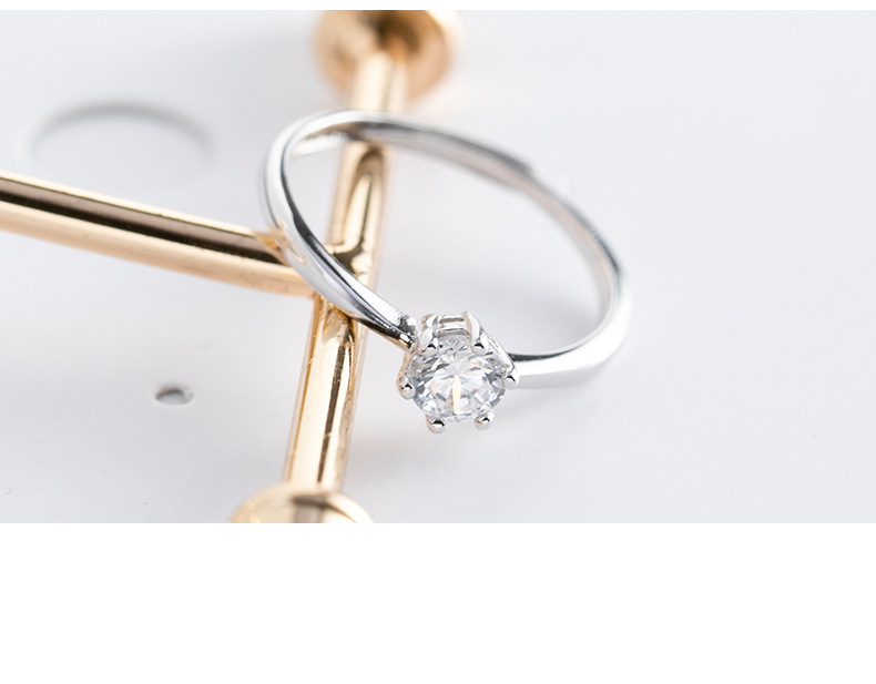 Wanying Jewelry Bague de mariage en argent pur avec six griffes et diamant pour femme - Cadeau tendance - Pierre Mosang_voghion.com