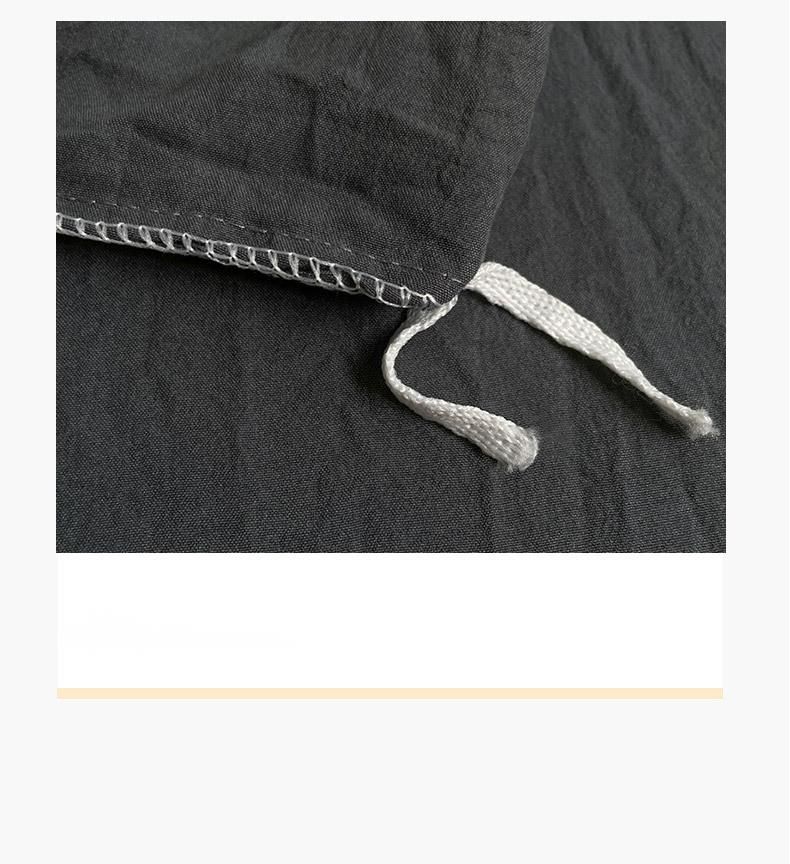 INS Einfarbiges Bettwäscheset aus gewaschener Baumwolle der A-Klasse für Babys, geeignet zum Nacktschlafen, inklusive Bettbezug und Spannbettlaken_voghion.com
