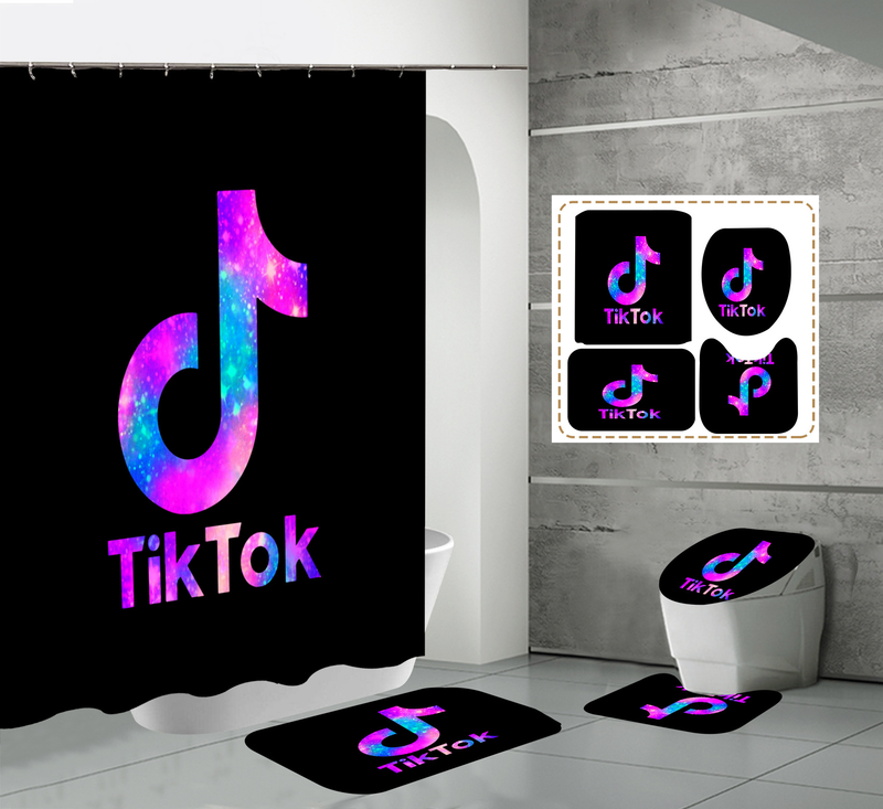 High definition digital printing hot game handle waterproof polyester bathroom shower curtain set_voghion.com