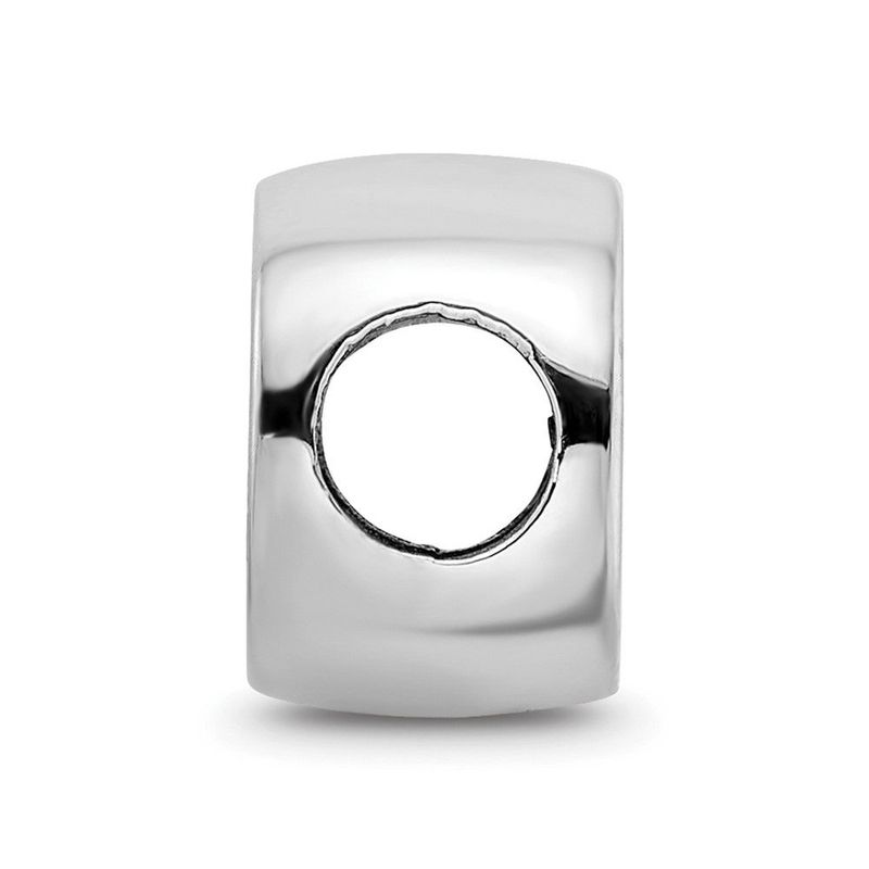 Sterling Silver Rhodium-plated LogoArt University Of North Carolina Double Logo Enameled Bead_voghion.com