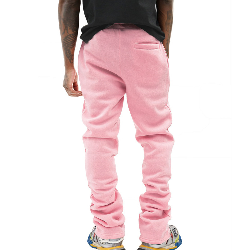 Flared Drawstring Long American Style Solid Color Slim Fit Men's Casual Pants Trendy_voghion.com