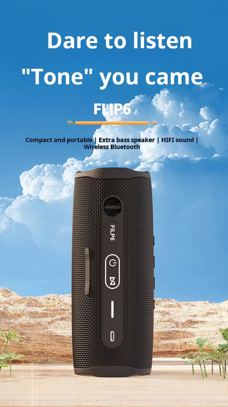 Flip6 Outdoor Waterproof Can Tf Card Slot Wireless Mini Portable Party Subwoofer Bluetooth Speaker_voghion.com