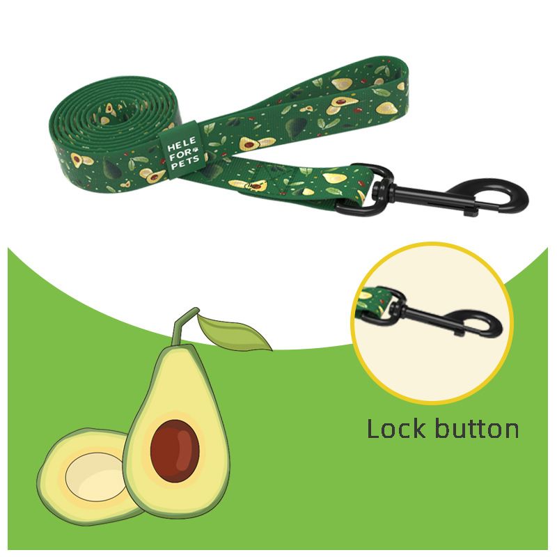 Nuovo design, set di guinzagli per cani con motivo avocado, collare regolabile per esterni_voghion.com