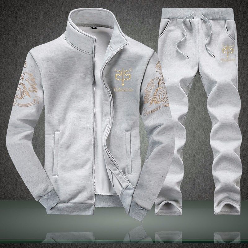 M-8XL Herbst Männer 2025 Neue Koreanische Stil Trendy männer Casual Sport Anzug Langarm Zwei-Stück Set_voghion.com