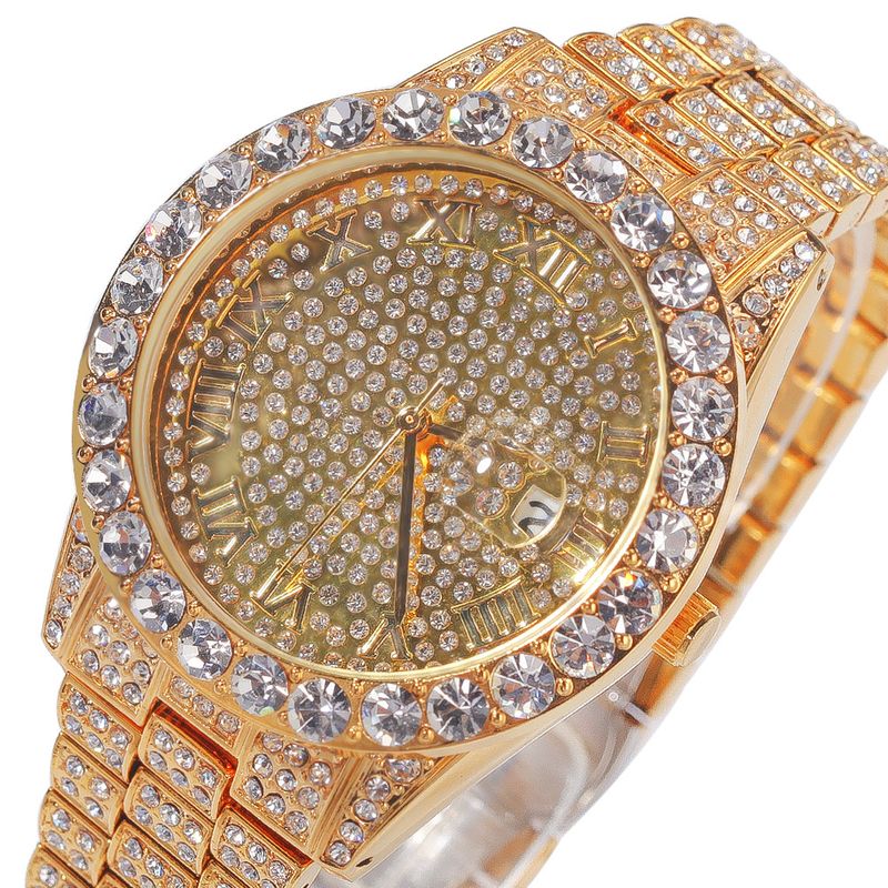 DiamondPunk Men's Hip-Hop Watch - Full Diamond Bezel With Large 45mm Dial_voghion.com