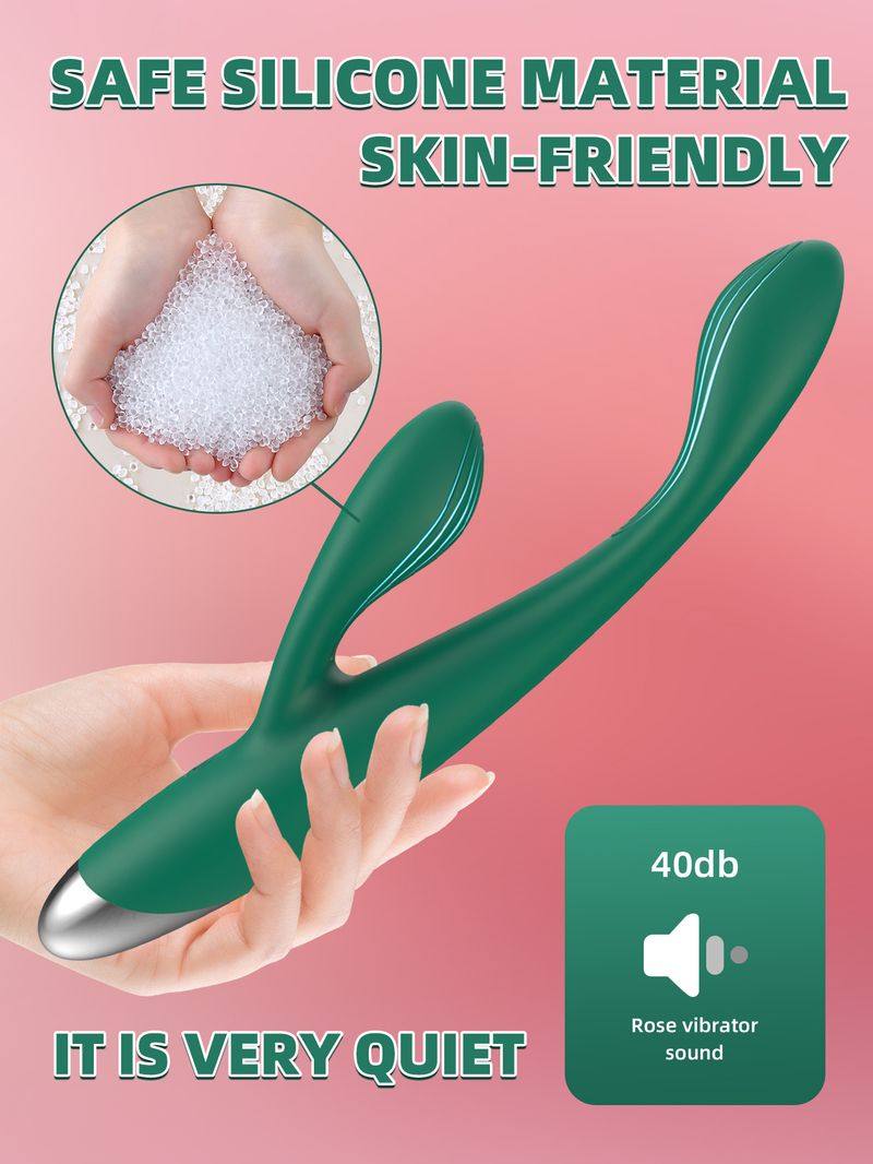 Vibratore punto G FairyKiss per principianti, vibratore a doppio capezzolo a 10 velocità, clitoride, orgasmo femminile, masturbatore con dita, sesso_voghion.com
