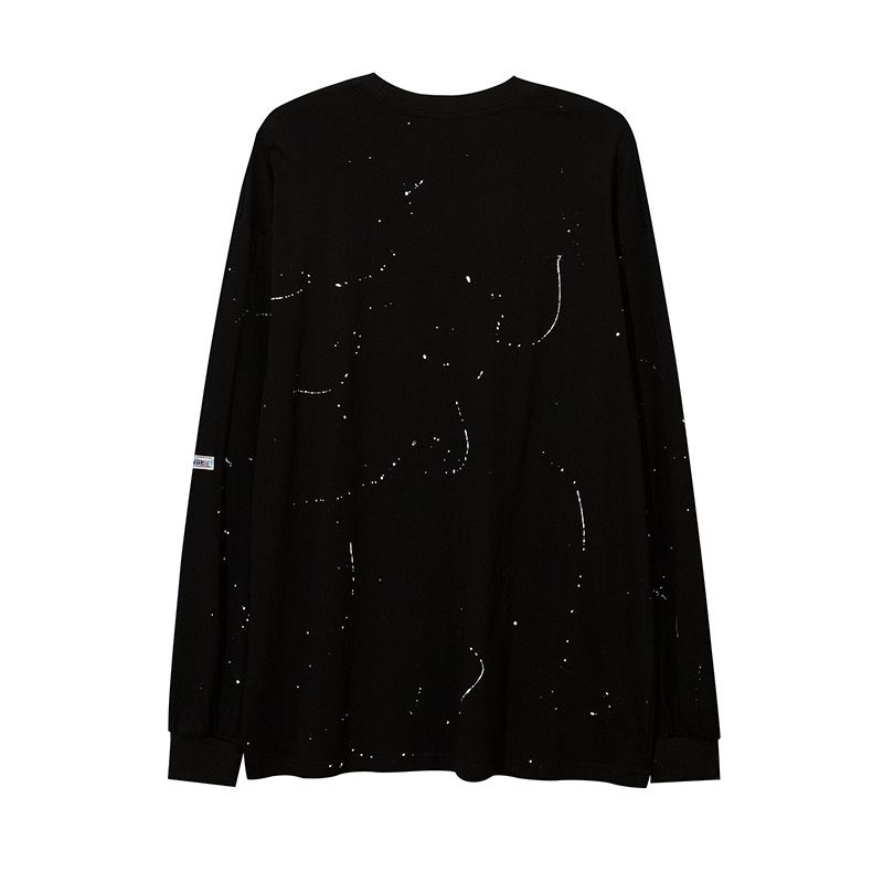 Felpa girocollo con fodera in pile con strass e lettere High Street, unisex, autunno inverno, tendenza, ampia, a maniche lunghe_voghion.com