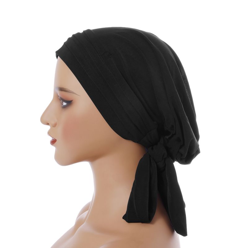 new autumn and winter solid color velvet four bar long tail headscarf hat for women_voghion.com