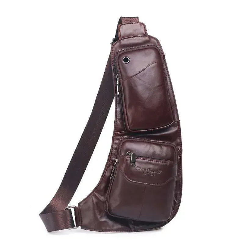 Designer 2025 Männer Sling Rucksack Schulter Cross Body Taschen Echtes Leder Retro Reise Klettern Natürliche Haut Männlichen Messenger_voghion.com