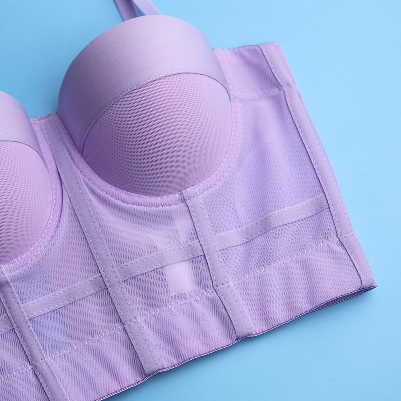 Intimo da donna in rete elastica, corsetto da yoga modellante con imbottitura per il seno, gilet con scollo sul retro Kaka-mei_voghion.com