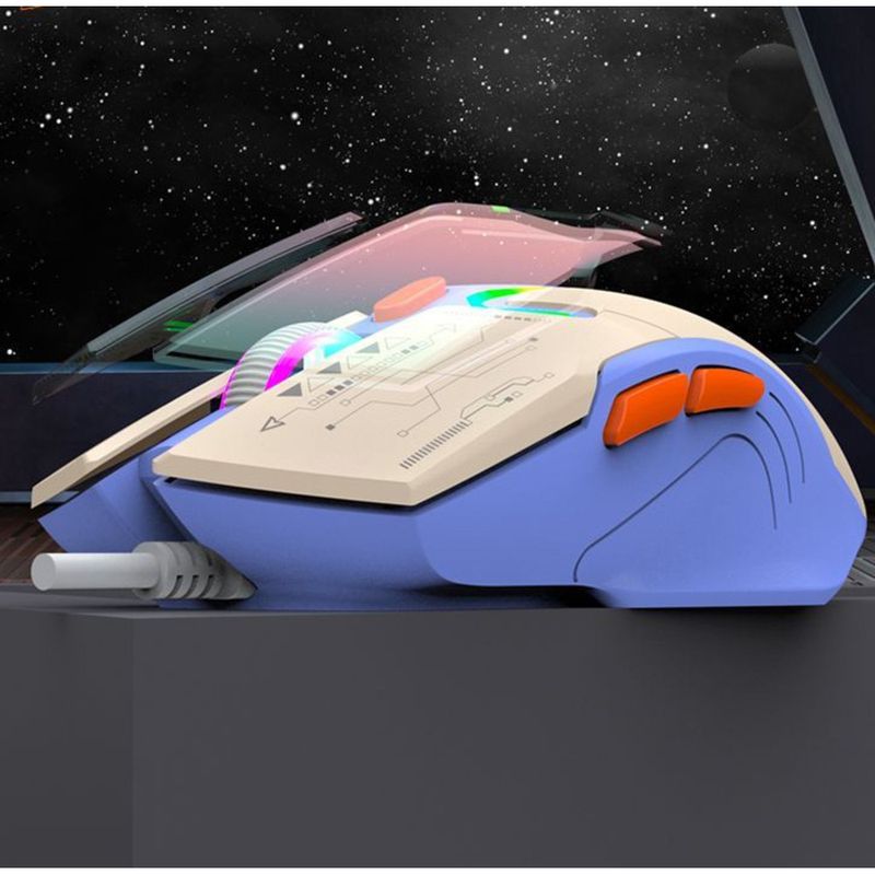 Mouse da gioco universale con illuminazione colorata e DPI regolabile, cablato e ponderato, per laptop e desktop_voghion.com