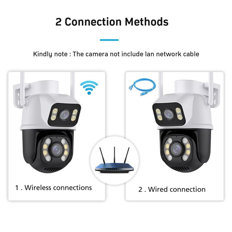 Icsee8mp Draadloze verrekijker met geweerkogelcamera, thuisbeveiliging, buiten, HD nachtzicht, 360 graden mobiele telefoon afstandsbediening_voghion.com