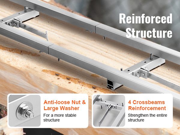 VEVOR Rail Mill Guide System, 9 ft Milling Guide, 4 Crossbar Kits Chainsaw Mill Rail Guide, Aluminum Adjustable Saw Mill Rail System Work with Chainsa_voghion.com