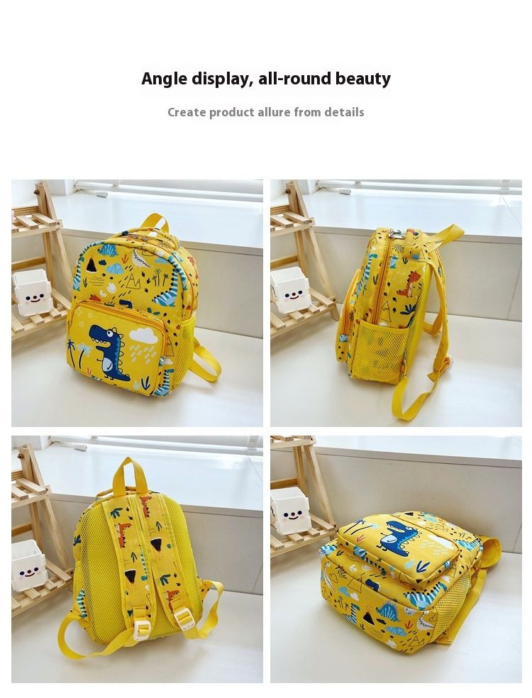 Andralyn Neue Kindertasche mit Cartoon-Print Kinderrucksack Trendy und süßer Dinosaurier-Kindergartenrucksack_voghion.com