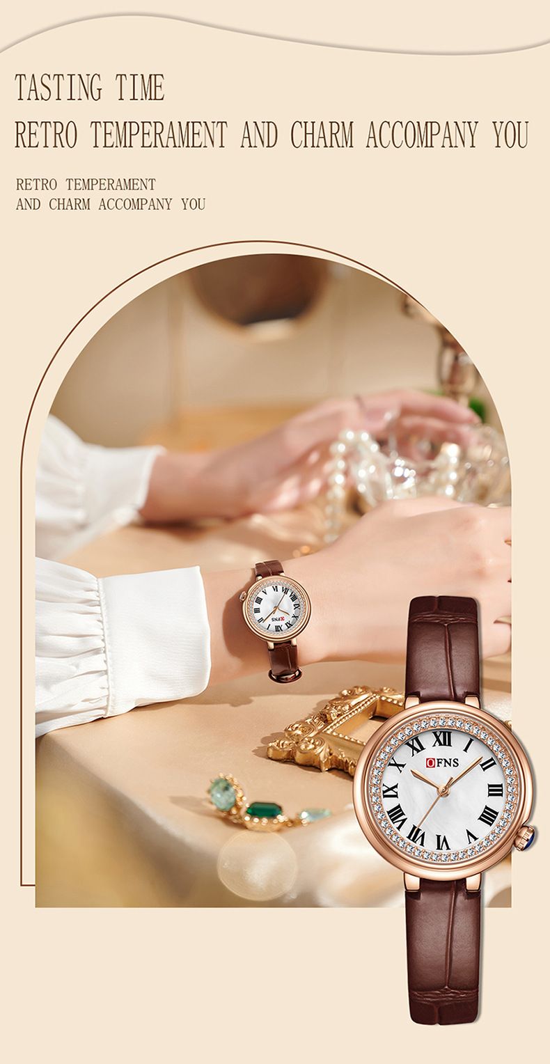 Women's Elegant Quartz Watch With Roman Numerals And Diamond Accents, Waterproof Stainless Steel Band, Minimalist Round Dial For Casual Wear_voghion.com