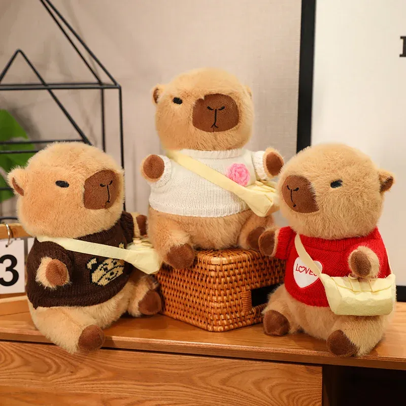 Kapybara pliušiniai gyvūnai Žaislai Kūrybiniai animaciniai filmukai įdaryti lėlės Kawaii kambario dekoras Išskirtinės gimtadienio dovanos gali pakeisti drabužius_voghion.com