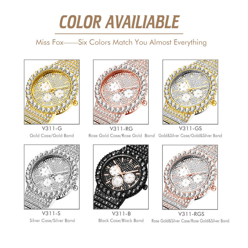 MISSFOX Europees en Amerikaans topmerk, hoogwaardig met diamanten bezette hiphopgypsy, multifunctioneel, lichtgevend, waterdicht herenhorloge met quartzhorloge_voghion.com