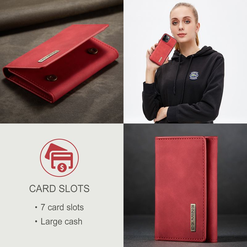 DG.MING lielas ietilpības, par 30% salokāms maks, retro PU maks, karšu soma, daudzfunkcionāls, magnētisks, mazs maciņš, sajūga somiņa, melna_voghion.com