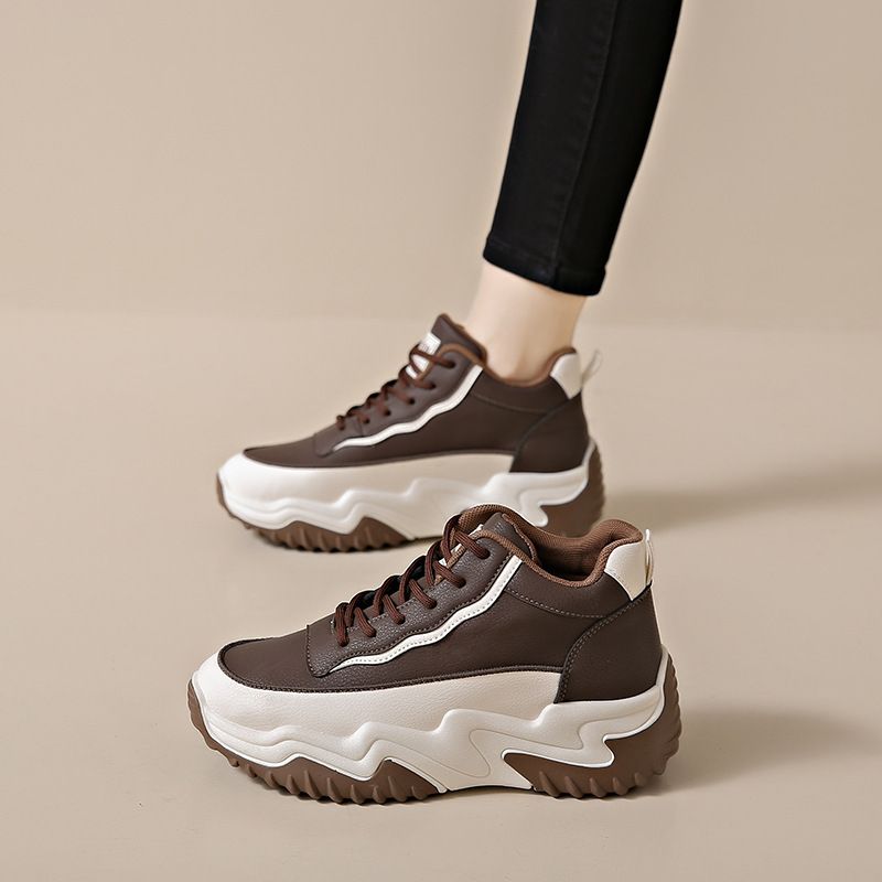 Autumn Women's High Top Children's Korean Version Versatile Thick Sole Height Increasing Sports And Leisure Dad_voghion.com