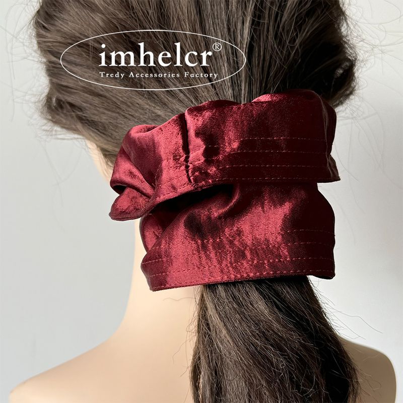 Anello per capelli giapponese e coreano Ins, grande, tinta unita, morbido, in raso, per intestino crasso, alla moda e semplice, con corda per capelli a sfera bassa e temperamento di alta qualità._voghion.com