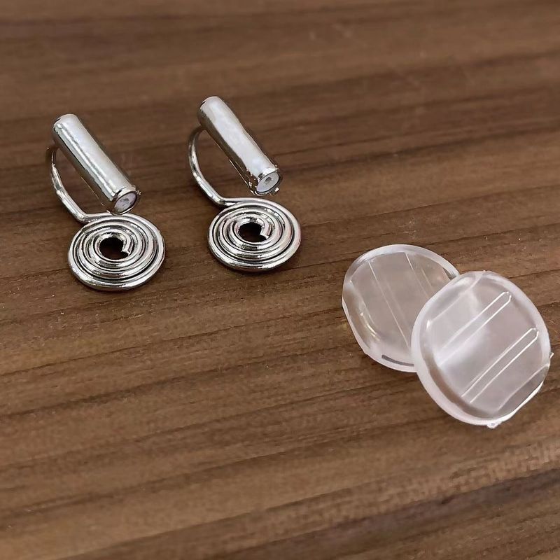 1 Stück, 1 Paar einfache Ohrklemmen aus Kupfer mit einfarbiger Beschichtung_voghion.com