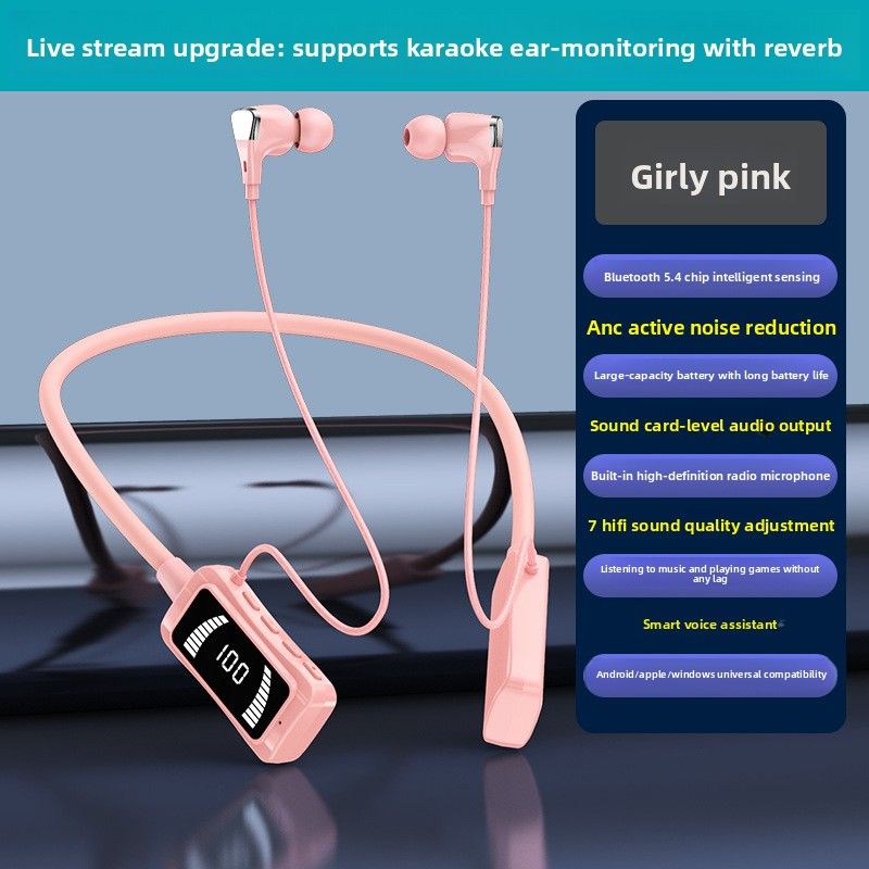 Big Order Patent Private Model Hot-Selling Neck-Hanging Wireless Bluetooth With Digital Display And Long Standby Time_voghion.com