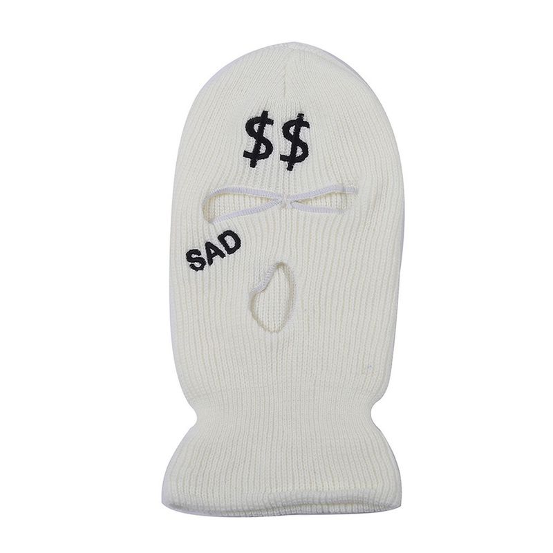 Berretto lavorato a maglia con lettera SAD - Scaldacollo invernale caldo per sci e ciclismo, cappello unisex in acrilico elasticizzato in 12 colori, cappello da sci e ciclismo, cappello di lana per uomo e donna_voghion.com