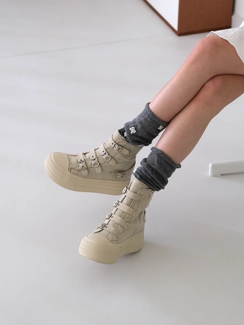 Women's Canvas Elevated New Style Thickened Sole Casual Versatile_voghion.com