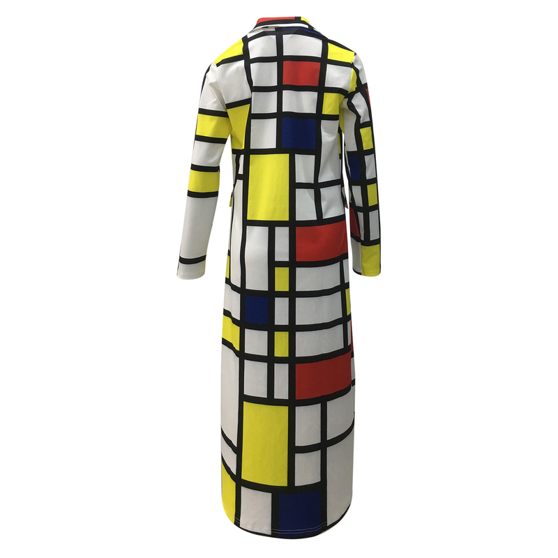 2021 Autumn Winter New Trench Plus Size Plaid Print Double-Breasted Turn-Down Collar Coat Women's Clothing_voghion.com