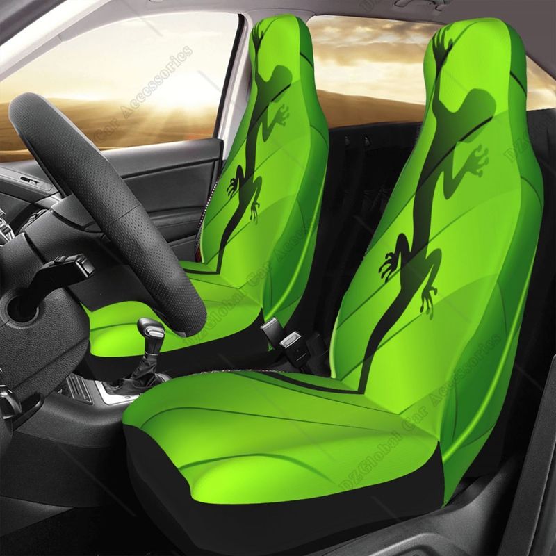 Green Gecko 2 Pcs Set Vehicle Front Seat Protector Auto Interior Accessories Protetors Car Mat Covers Universal_voghion.com
