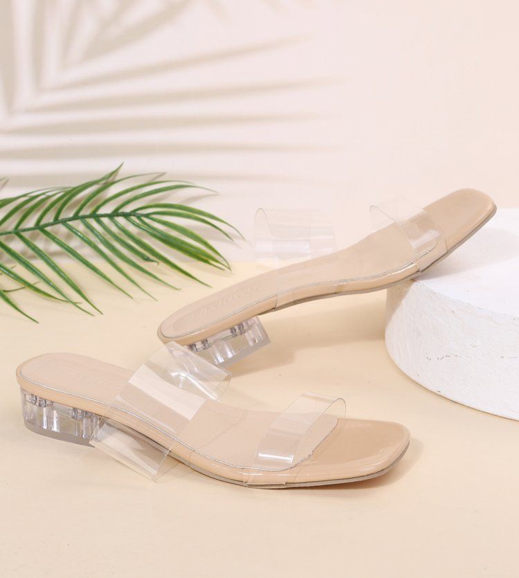 Women Sandals Fashion Summer Shoes Beach Ladies Clear Sandal Comfortable High Heels Woman Transparent Medium Heel New_voghion.com