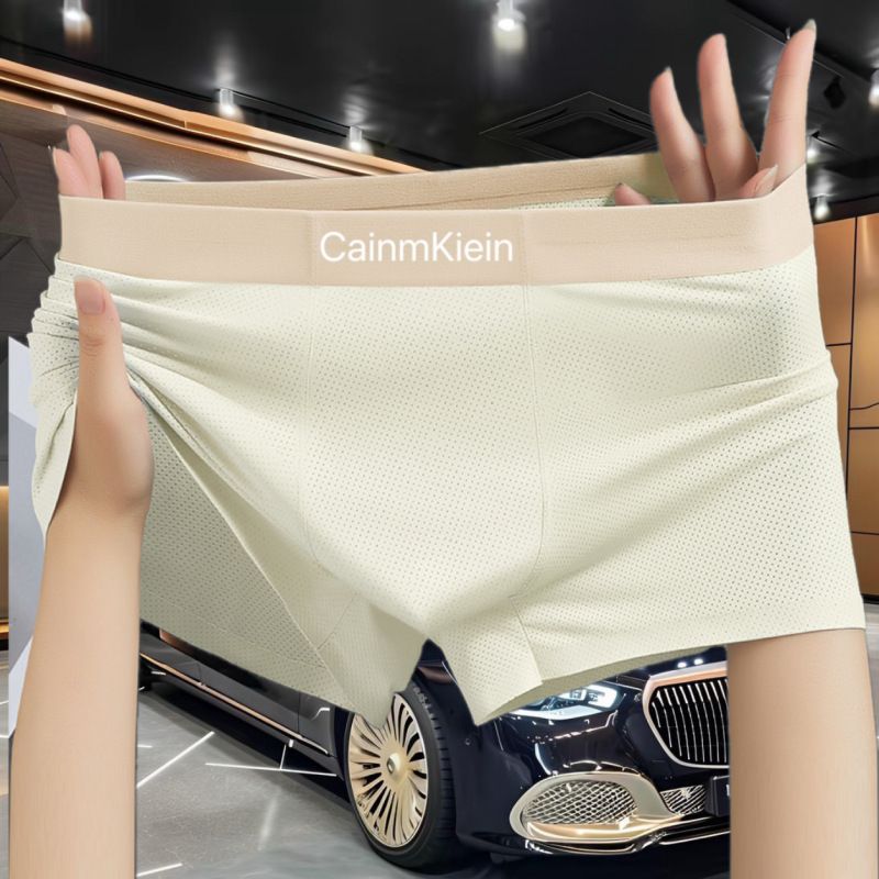 Atmungsaktive Nylon-Boxershorts für Herren – Nahtlose Unterwäsche mit mittelhohem Bund aus kühlendem Eisseiden-Gewebe (L-3XL) – Unifarben für optimalen Tragekomfort im Alltag_voghion.com