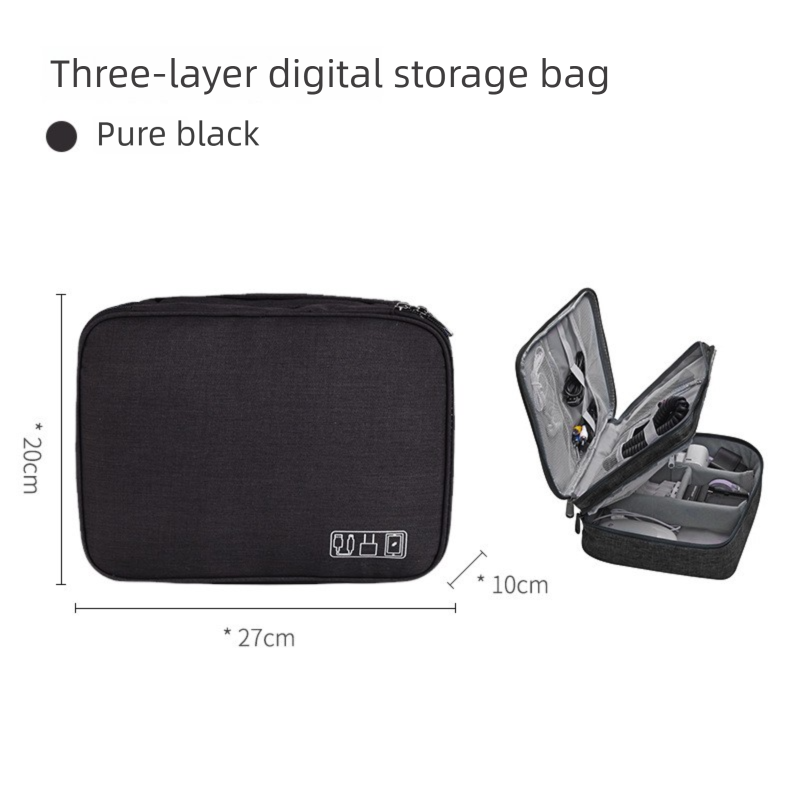 Organizador de cabos Tech - Bolsa à prova d'água para 4 carregadores portáteis + cabos, compatível com TSA, essencial para viagens na UE_voghion.com