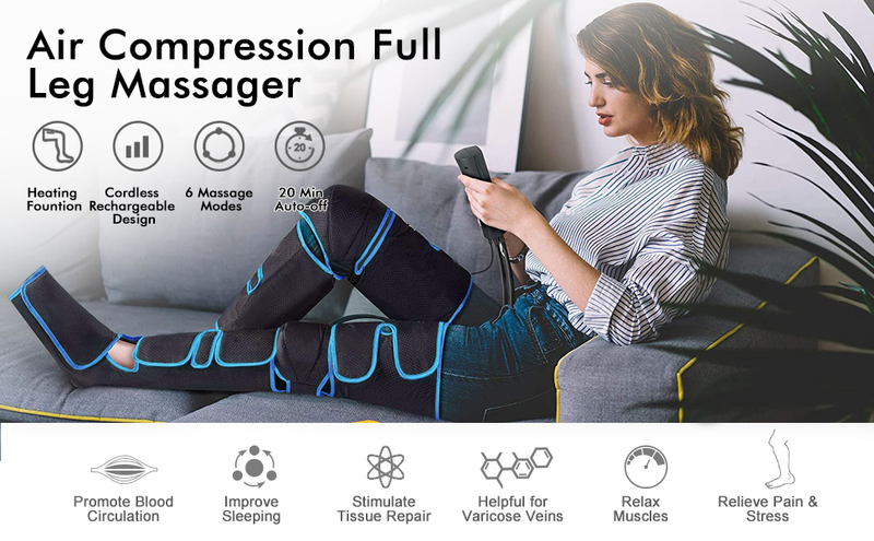 Fuß luftdruck bein massager fördert die durchblutung, körper massager, muskel entspannung, drenaj limfatic gerät 360 °_voghion.com