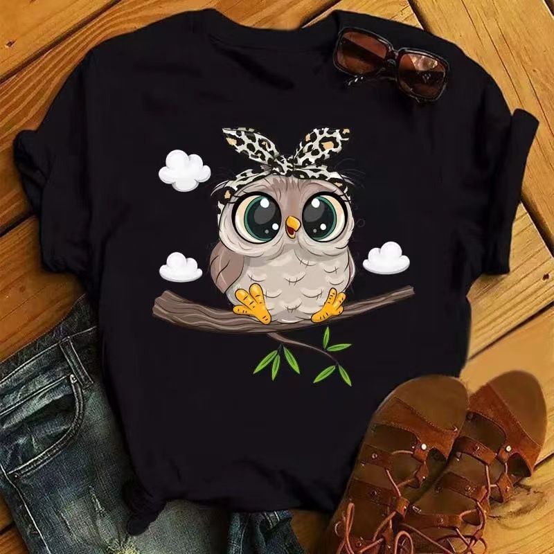 T-shirts à manches courtes imprimés léopard pour femmes, style Harajuku, style années 90_voghion.com