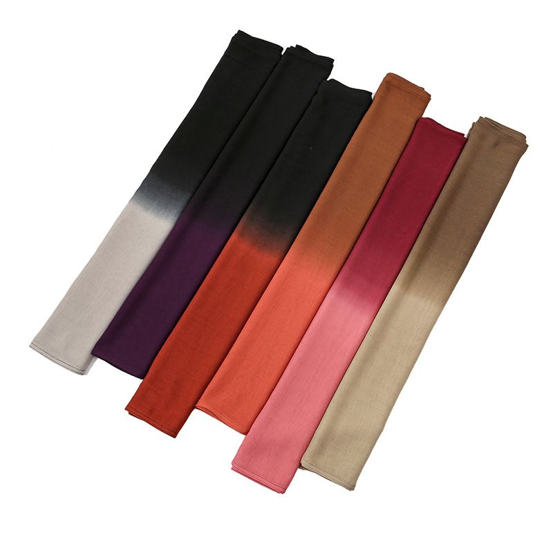 Sciarpe da donna, stile retrò letterario, colore sfumato, a tesa larga, sciarpa lunga in rayon, leggera protezione solare, scialle, telo da spiaggia, foulard_voghion.com