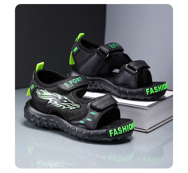 Kids Shoes Boys sandals summer 2024 new children's soft bottom non slip beach shoes for middle and large children boys open toe sports sandals_voghion.com