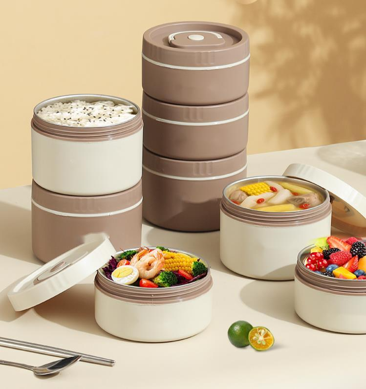 304 Edelstahl Lunch Set Bento mit Deckel Schüssel Box versiegelt Suppe kann mikrowellengeeignet Creative Style_voghion.com