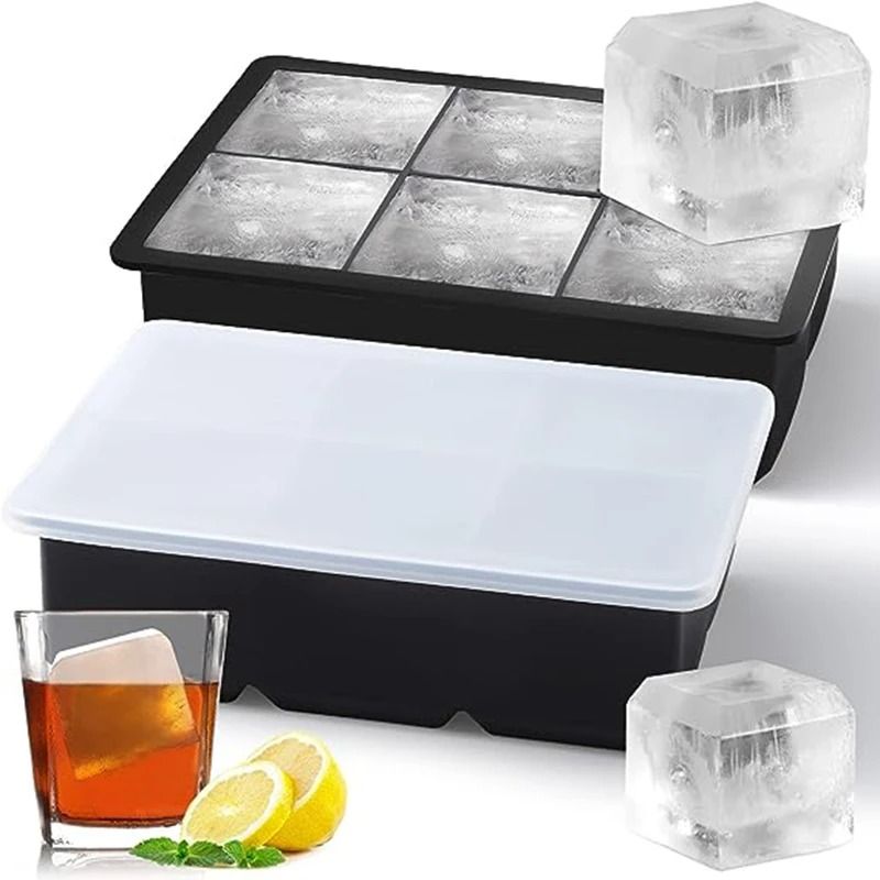 4/6/8/15 Grid Big Giant Jumbo Large Food Grade Silicone Square Mold DIY Maker Ice Cube Tray_voghion.com
