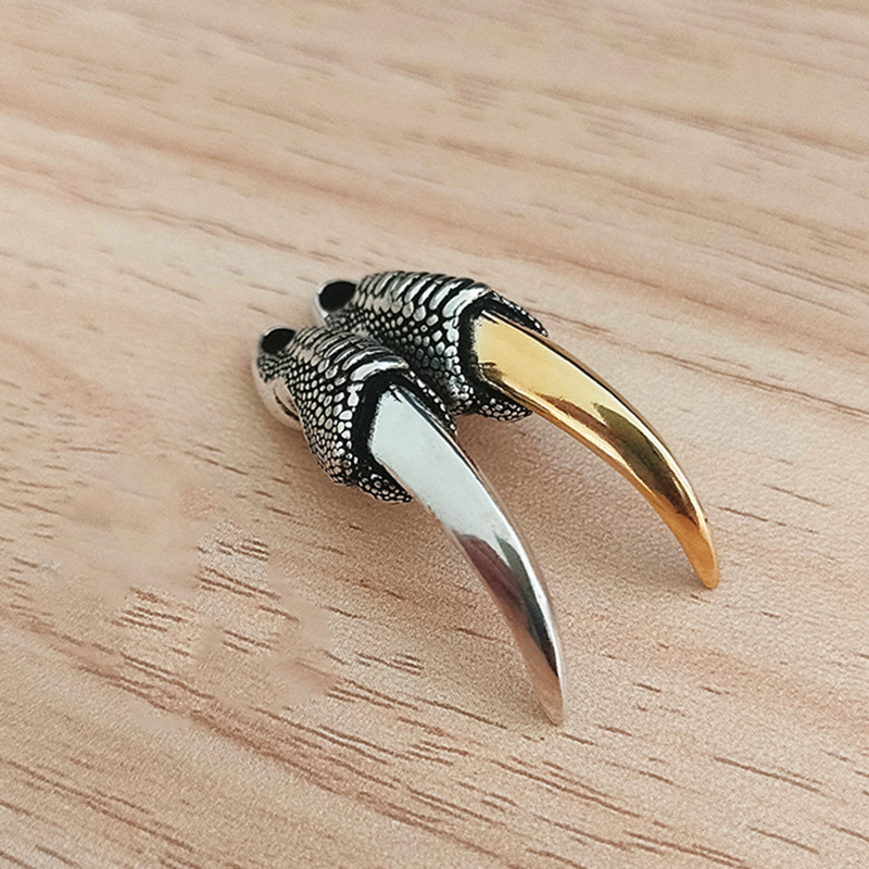 New Fashion Personality Hip Hop Handsome Men's Silver Dragon Claw Pendant Necklace_voghion.com