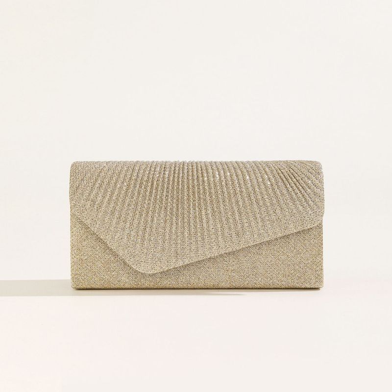 Greette Fine Glitter Irregular Mini 70% Off Clutch Chain Pleated Evening Bag_voghion.com